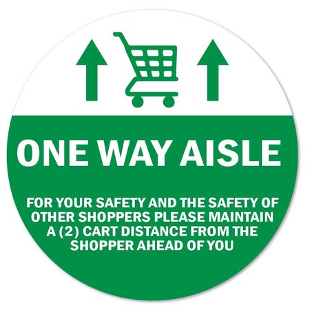 SIGNMISSION One Way Aisle For Your Saftety Non-Slip Floor Graphic, 7" x 7", FD-X-7-99981 FD-X-7-99981